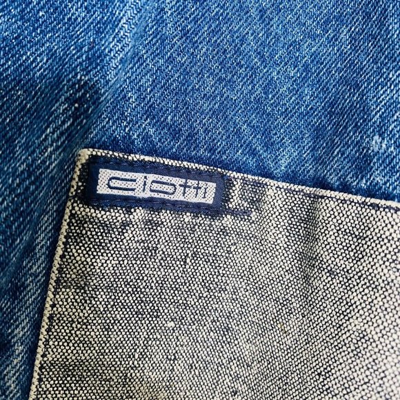Ciotti Denim Vtg Jean Jacket Bomber Sz M Y2K Color Block Skater Streetwear 80s - Picture 4 of 13